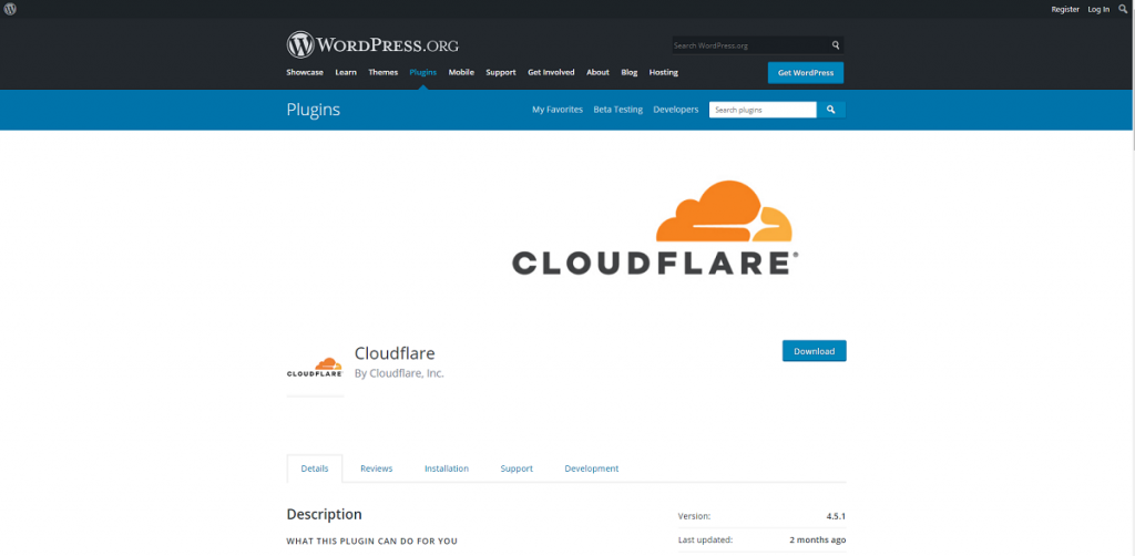 Plugin ufficiale Cloudflare per WordPress