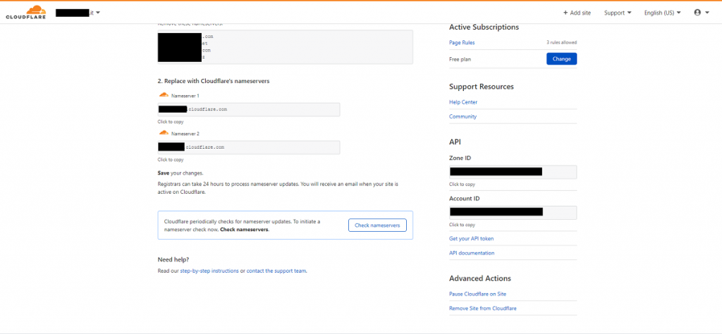 Cloudflare - Check nameservers