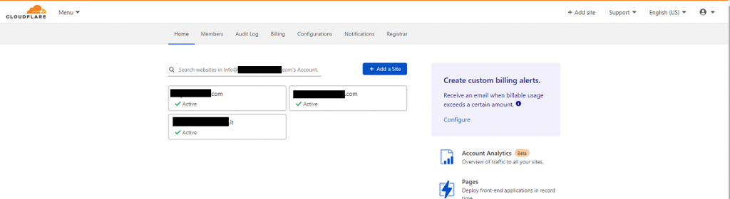 Dashboard Cloudflare