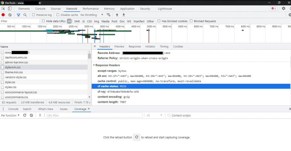 Chrome - cf-cloudflare headers