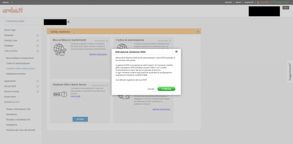 Aruba - Alert Activate DNS